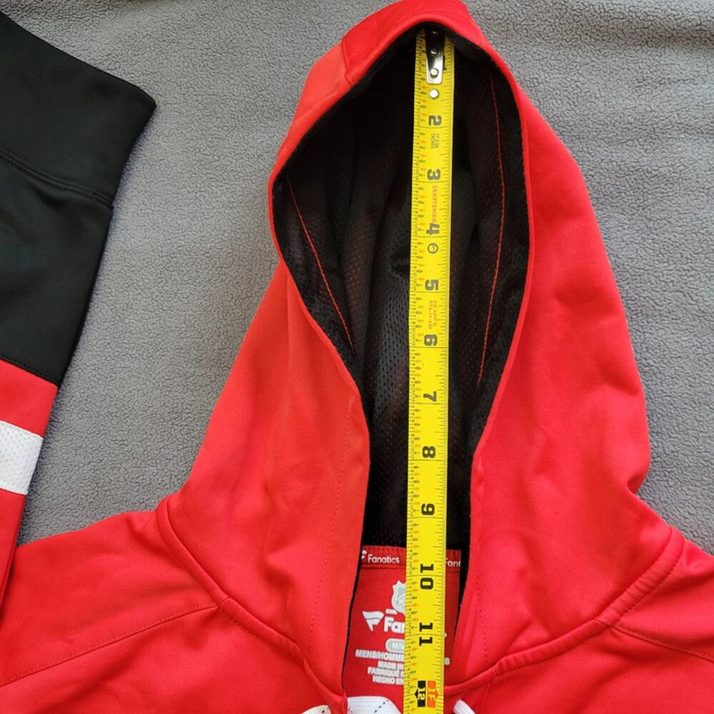 CHICAGO BLACKHAWKS Fanatics Hoodie Sweater Mens Medium Red Breakaway Lace Up - Picture 11 of 15